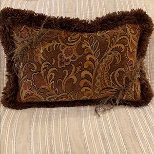 Janie Fricke Brown/bronze Fleur Lumbar Pillow